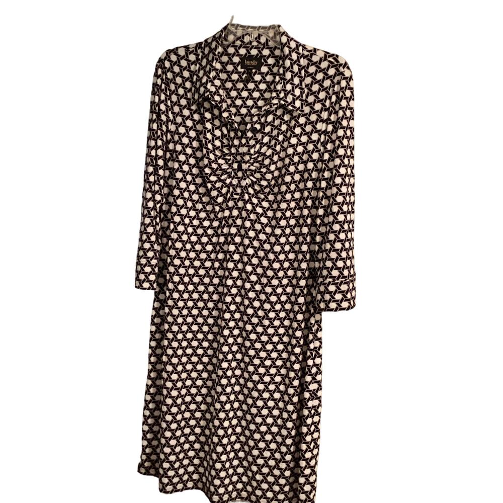 WOT Laundry By Shelli Segal Button-Up Dress Shift Collared Navy/Blue Sz XL